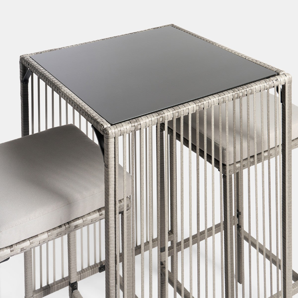 Amalfi Bar Stool & Table Set - Grey 🇬🇧