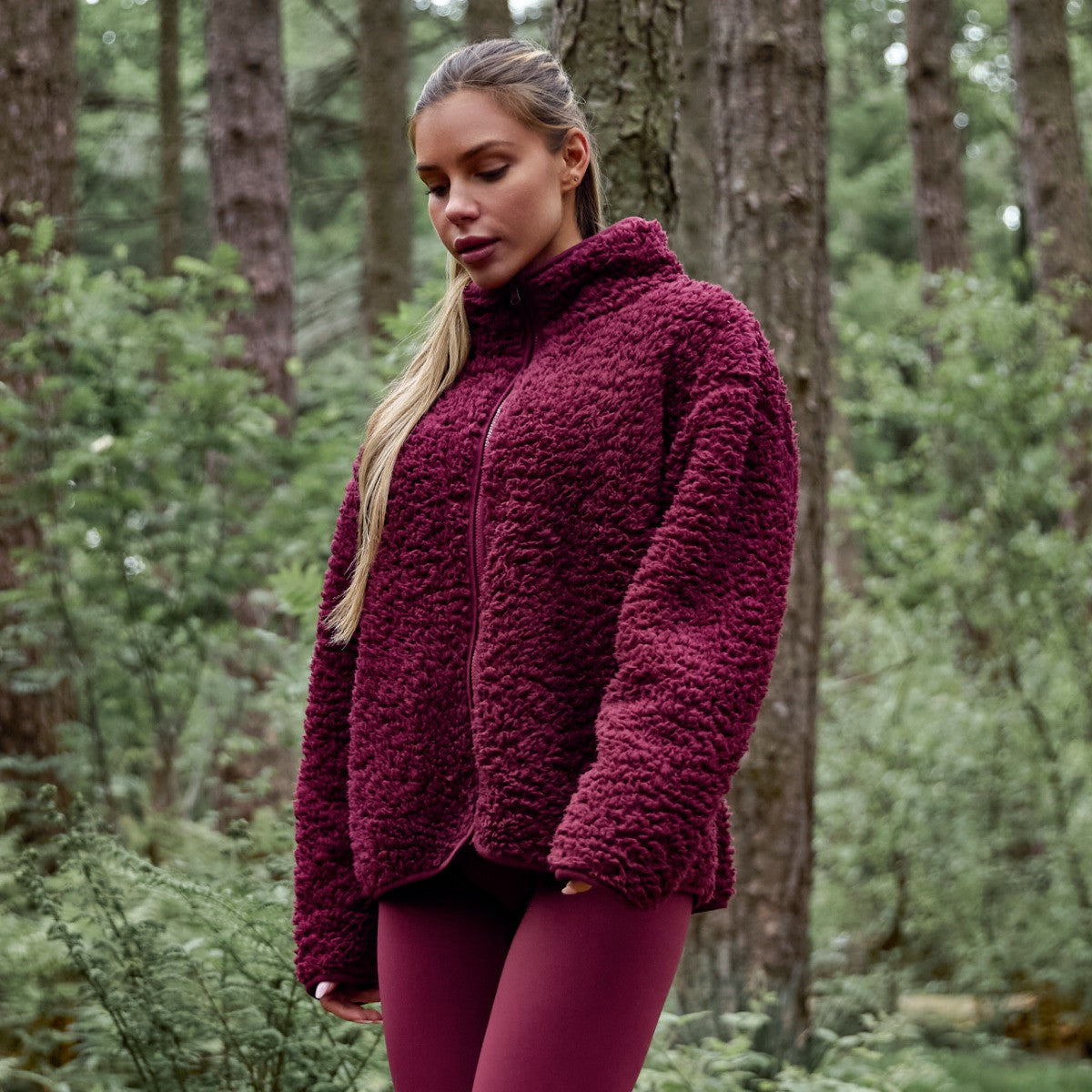 Teddy Full Zip Fleece - Maroon 🇬🇧