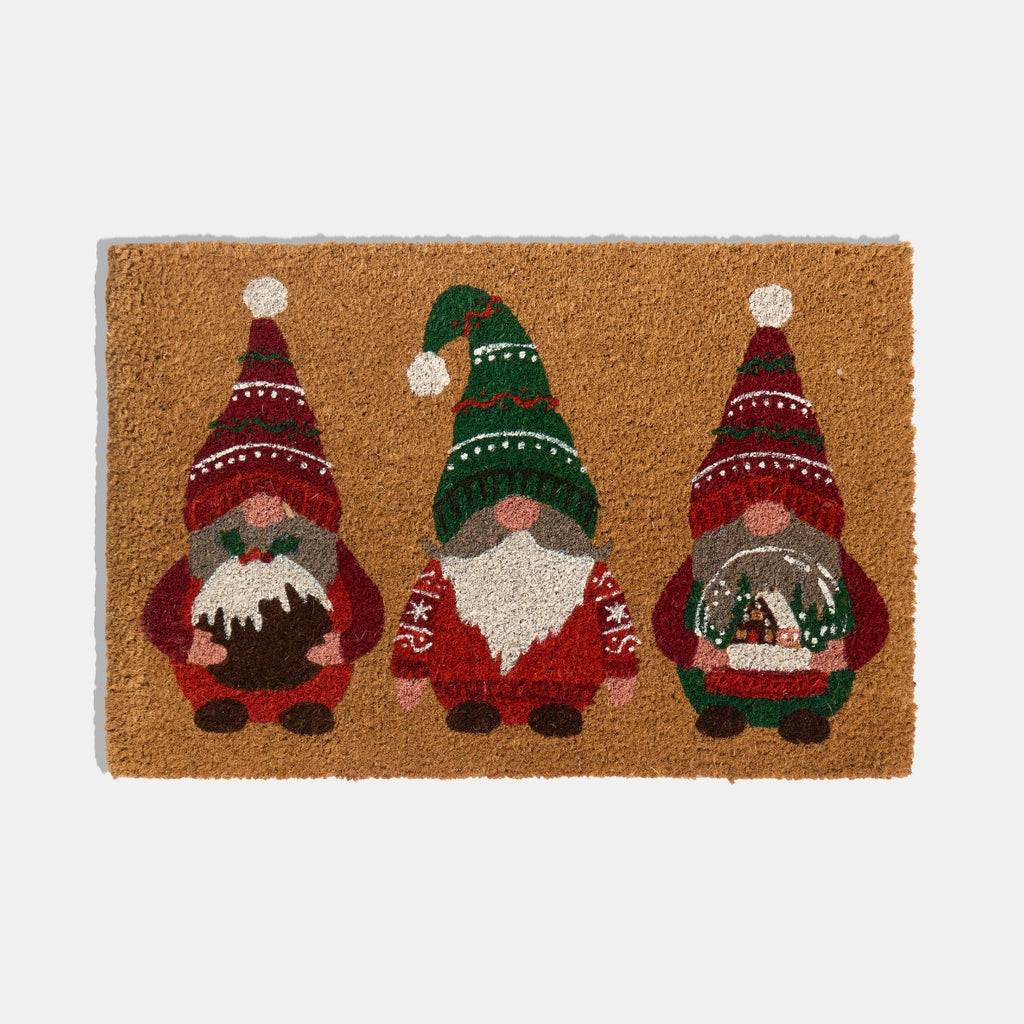 Christmas Gonk Print Coir Mat - Natural 🇬🇧