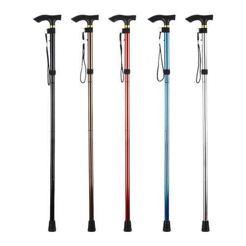 Adjustable Aluminium Cane Easy Folding Lightweight Walking Stick Assorted Colours 🇬🇧