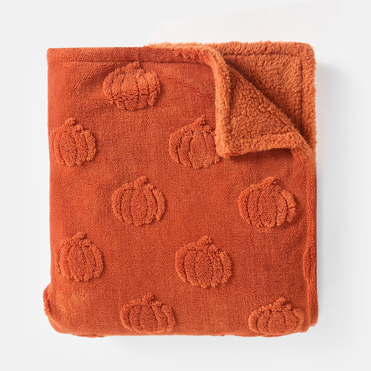 Tufted Pumpkin Fleece Throw - Rust 🇬🇧