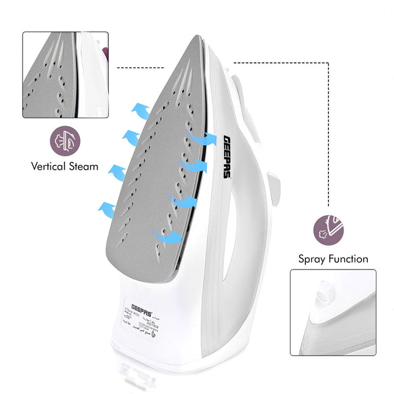 1300W Clothes Steam Iron Electric Steam Iron with 210mL Tank Ceramic Soleplate Spray Steam Function Self Clean Grey 🇬🇧