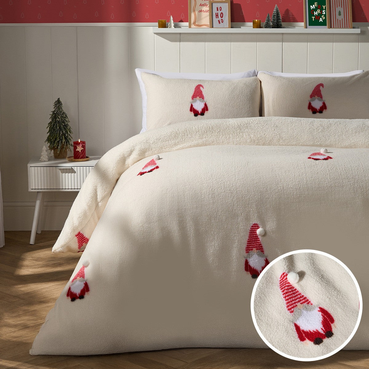 Tufted Gonk Teddy Duvet Cover Set - Cream 🇬🇧