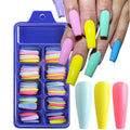 Long Fake Nails Acrylic Artificial False Nail Tips Stick on Full Nail 100 pcs - Combination A 🇬🇧