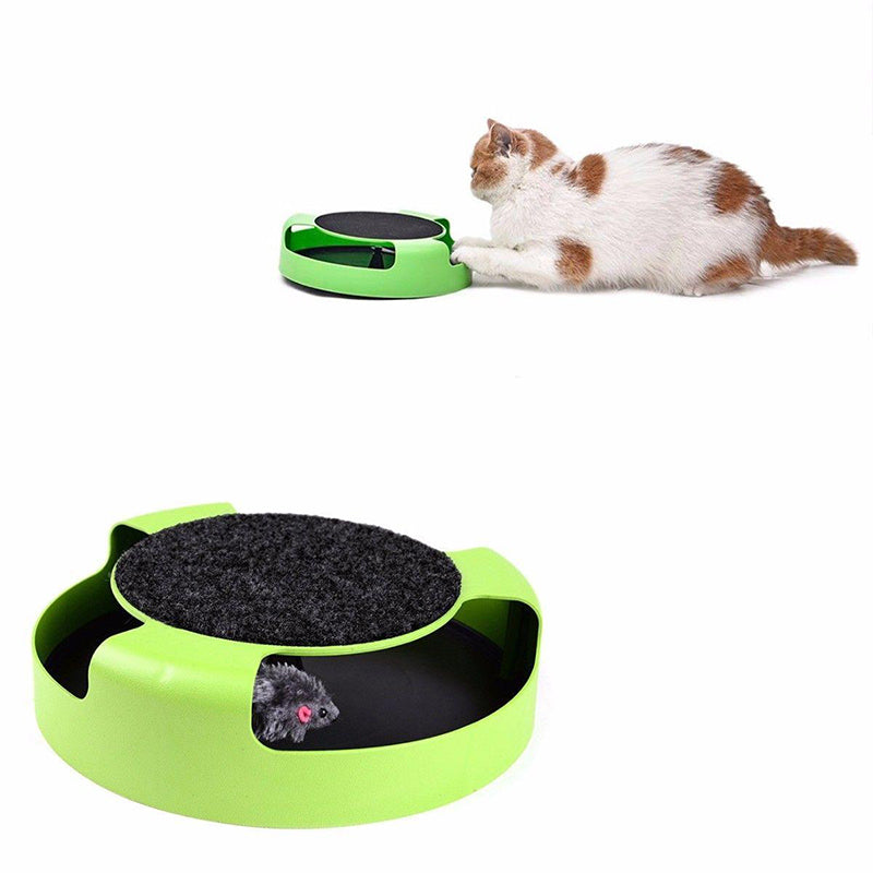Pet Cat Toy Catch The Mouse Interactive Teasing Kitten Toy with Scratch Board 🇬🇧