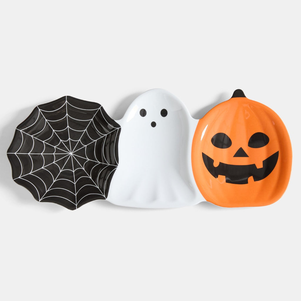 2 Pack Halloween Trio Serving Platters - Black/White 🇬🇧