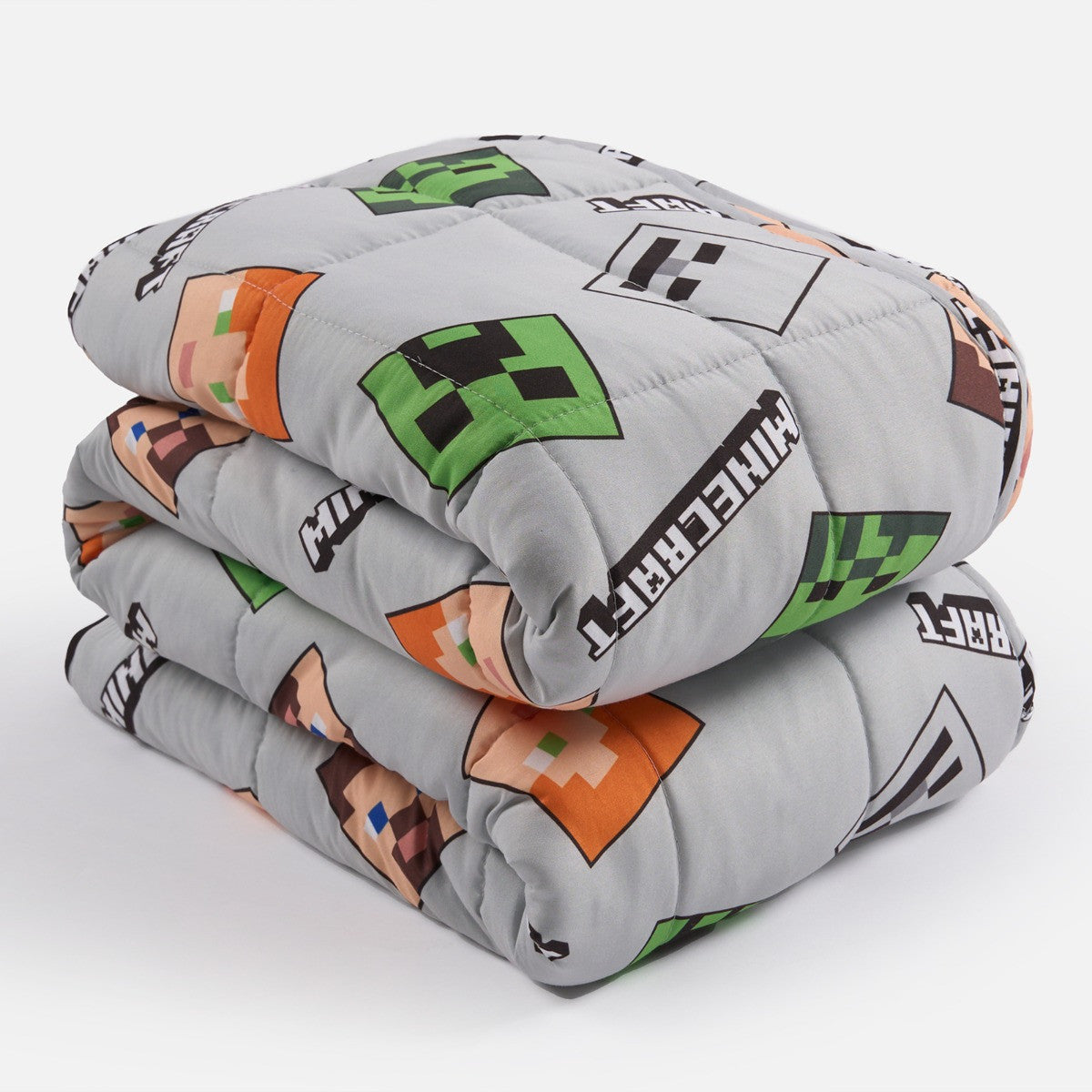 Kids Minecraft Heads Weighted Blanket, Grey - 3kg 🇬🇧