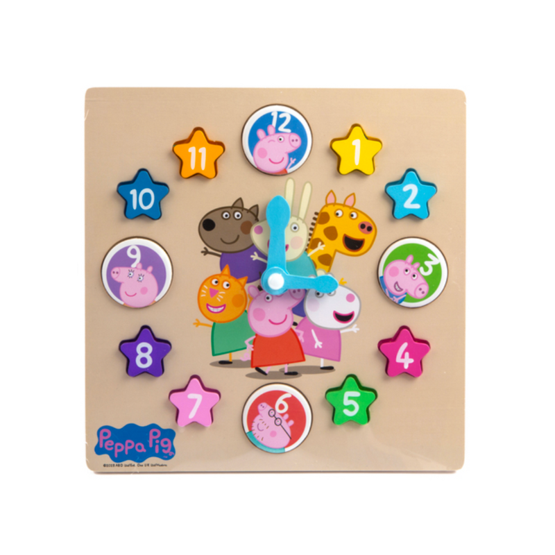 Peppa Pig Wooden Learn to Tell the Time Clock 🇬🇧