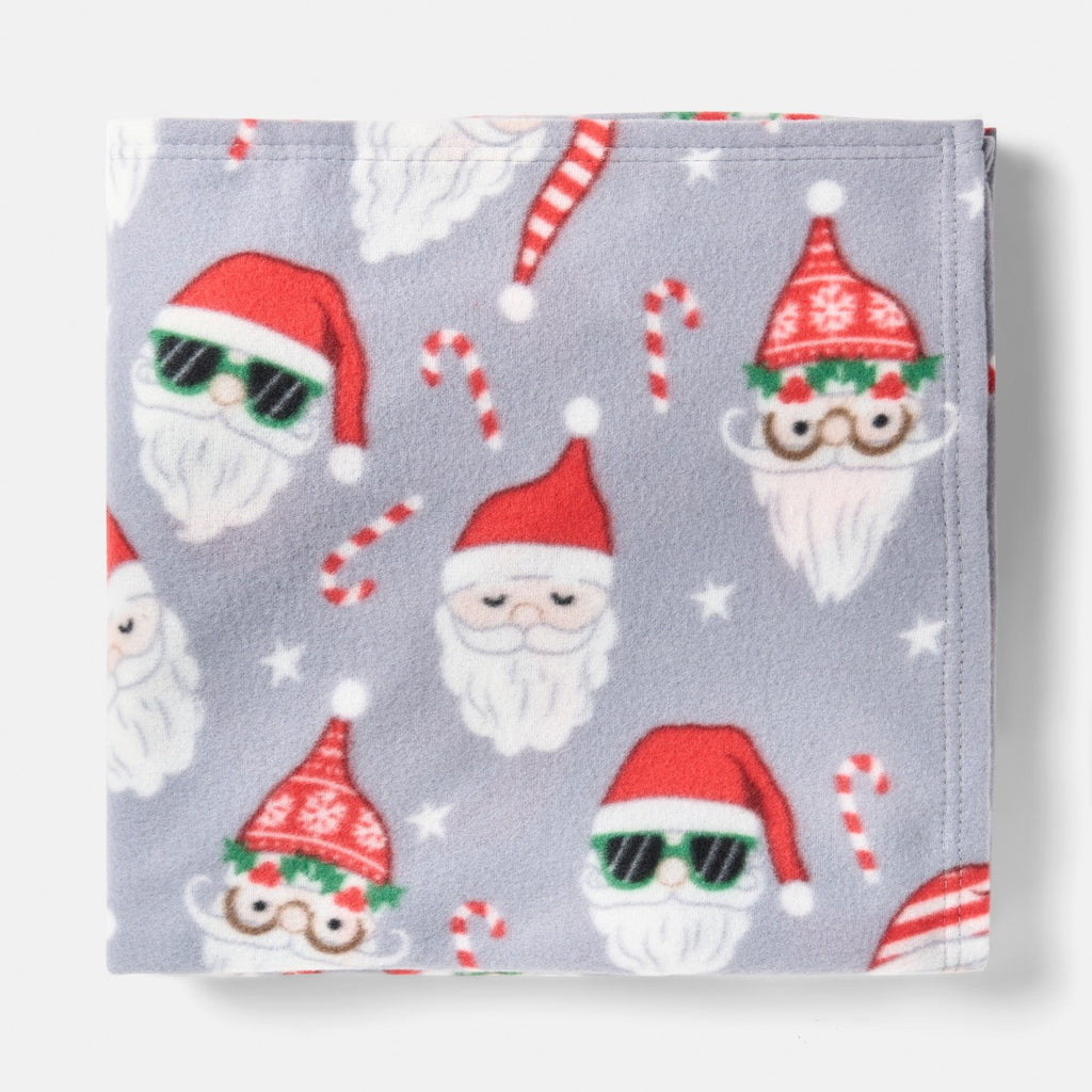 Fun Santa Fleece Throw - Grey 🇬🇧