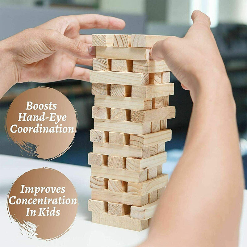 Childrens Toy Towering Hardwood Blocks Jenga Classic Game for kids Families 🇬🇧