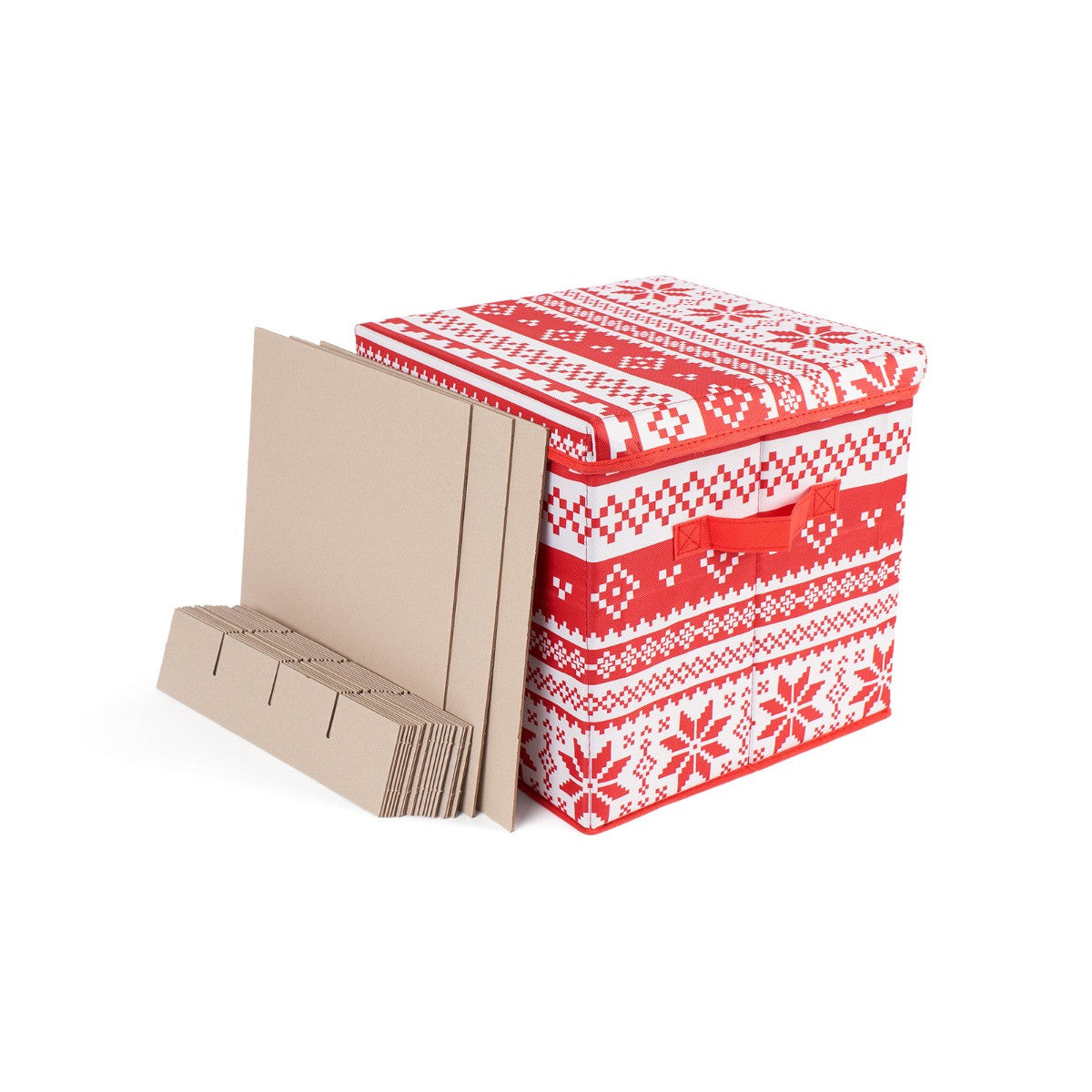 Christmas Nordic Print Bauble Storage Box - Red 🇬🇧
