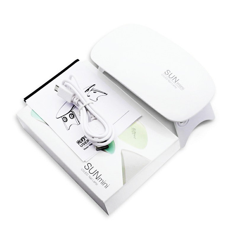 6W Portable Mini USB UV LED 45s/60s Timer Nail Lamp Dryer Nail Lamp Machine - White 🇬🇧