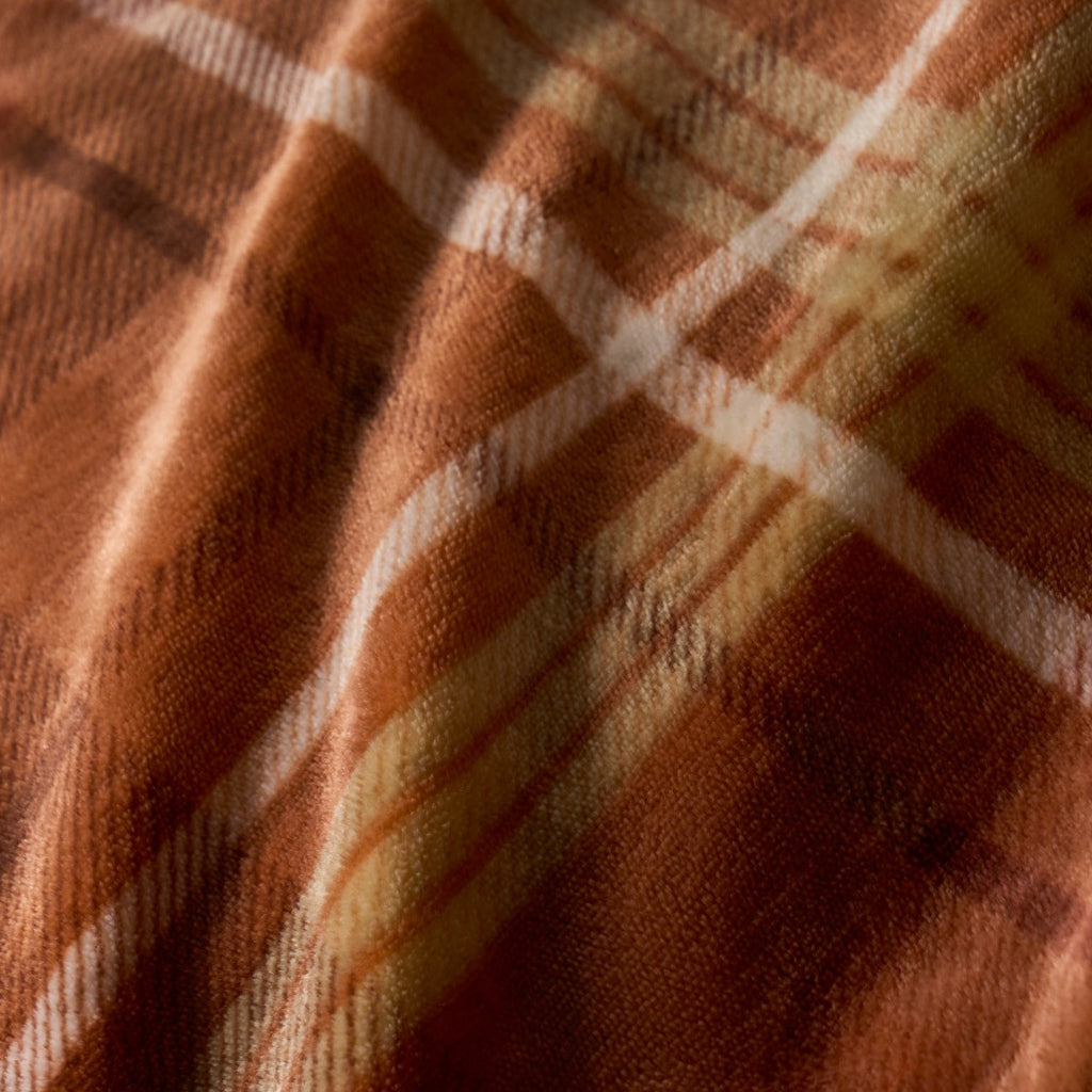 Autumn Check Fleece Duvet Cover Set - Rust 🇬🇧