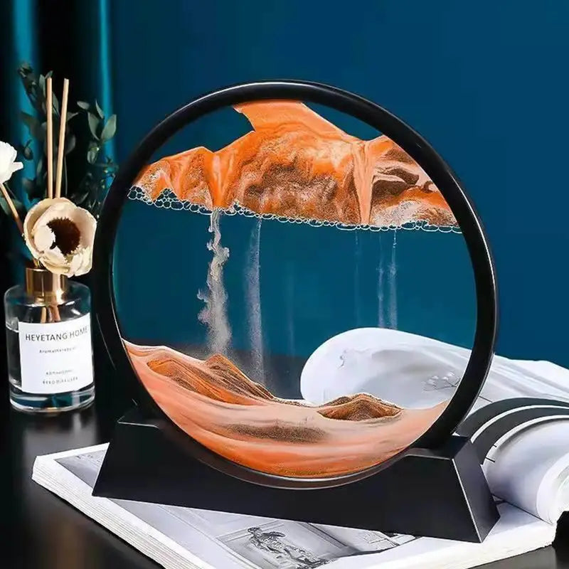 3D Dynamic Moving Sand Painting round glass stand 🇨🇳
