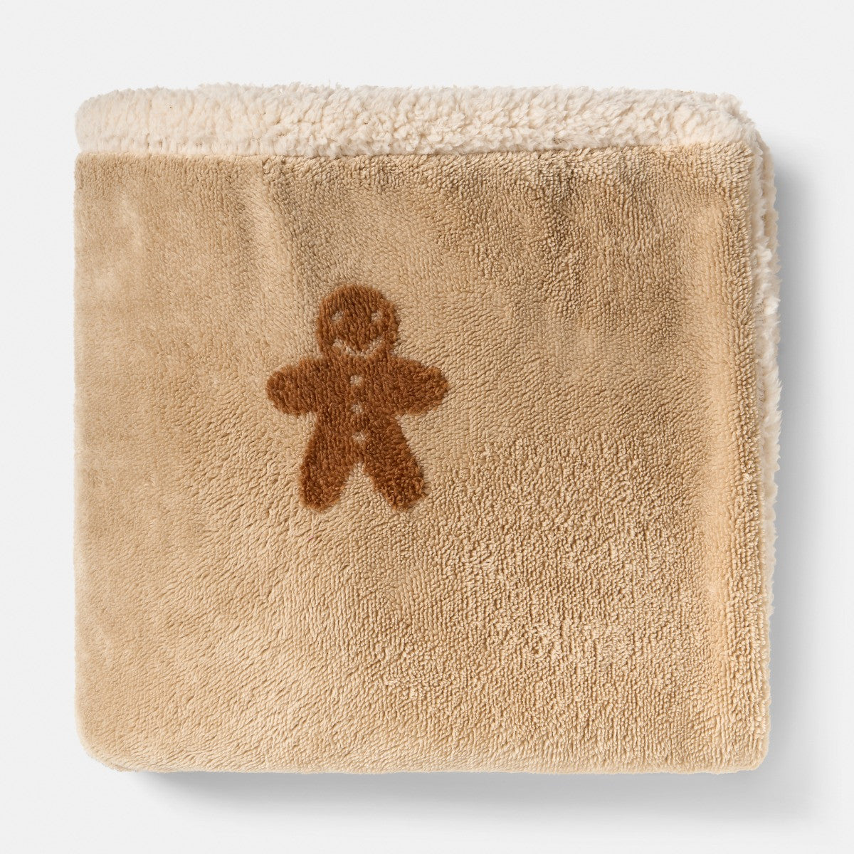 Tufted Gingerbread Fleece Throw - Beige 🇬🇧