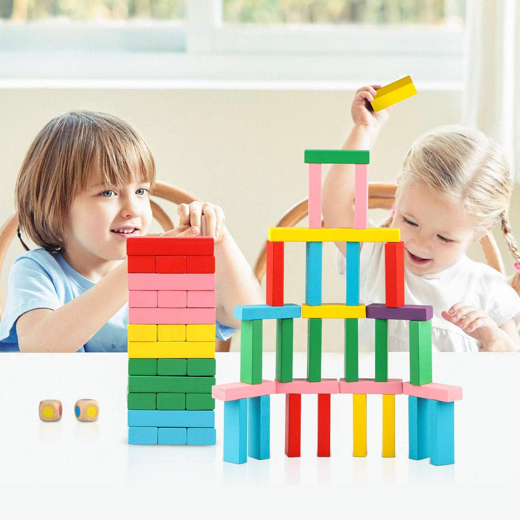 Tumble Tower Building Colourful Jenga Blocks 🇬🇧