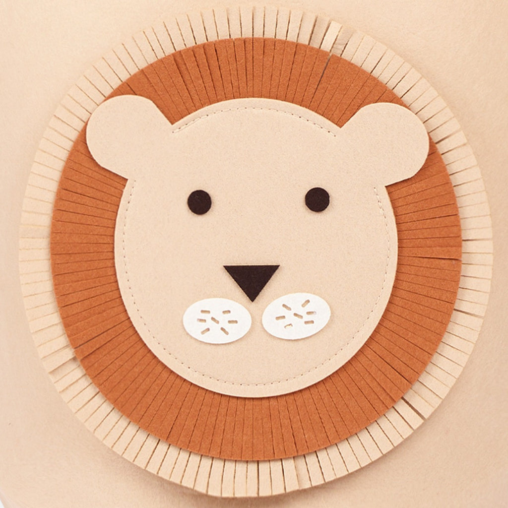 Lion Felt Storage Basket - Beige 🇬🇧