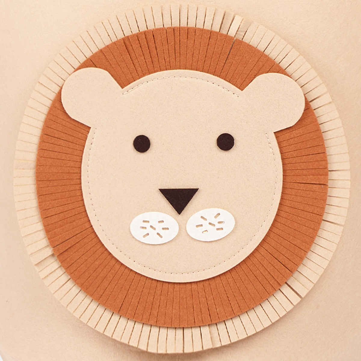 Lion Felt Storage Basket - Beige 🇬🇧