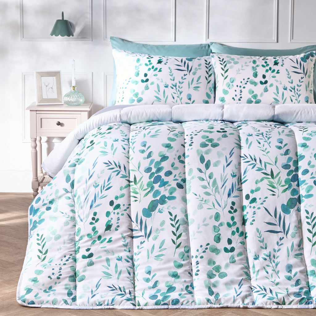 Floral Print Coverless 10.5 Tog Duvet Set - Sage 🇬🇧