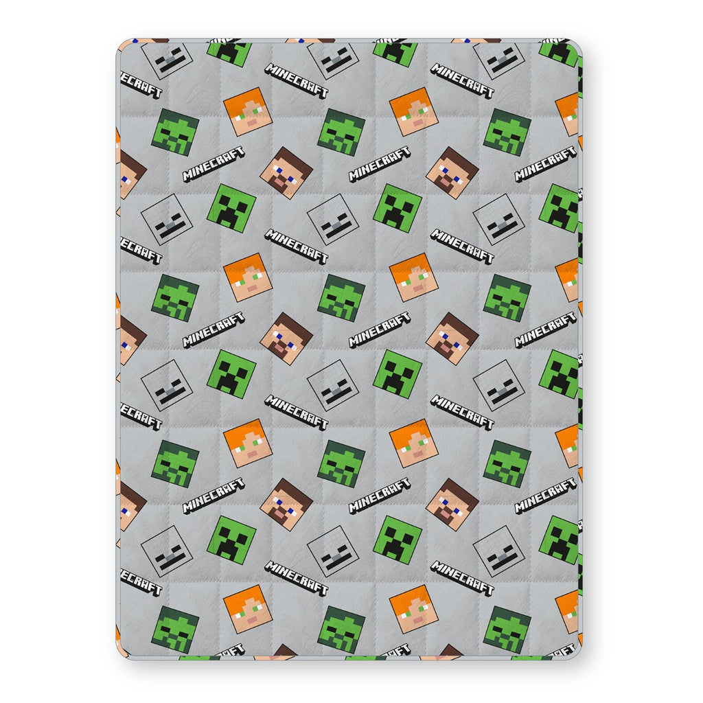 Kids Minecraft Heads Weighted Blanket, Grey - 3kg 🇬🇧