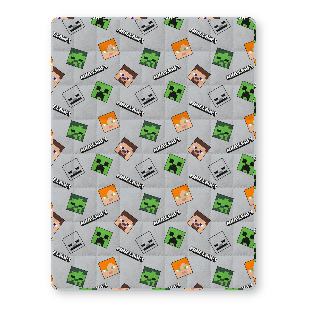 Kids Minecraft Heads Weighted Blanket, Grey - 3kg 🇬🇧