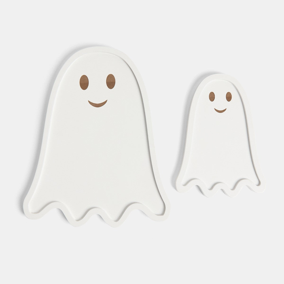 2 Pack Halloween Ghost Wooden Serving Boards - White 🇬🇧
