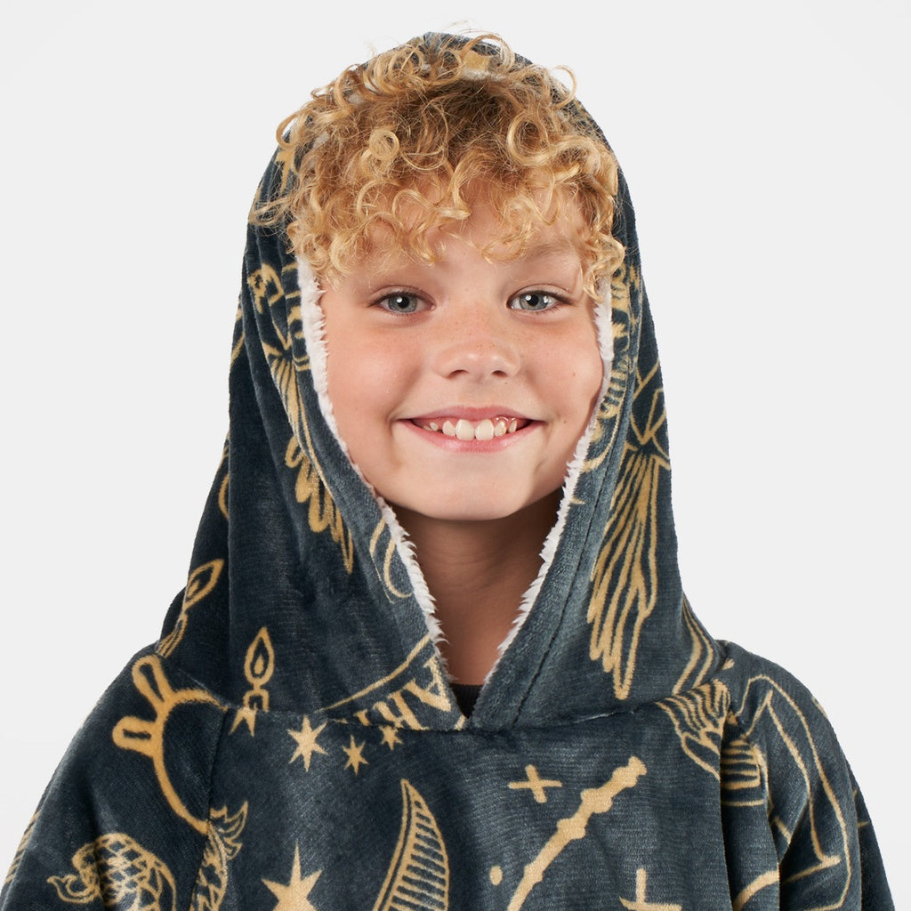 Kids Harry Potter Hogwarts Hoodie Blanket - Black 🇬🇧