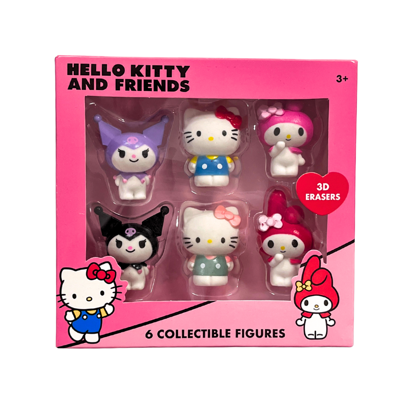 Hello Kitty 3D erasers 6 Pack 🇬🇧