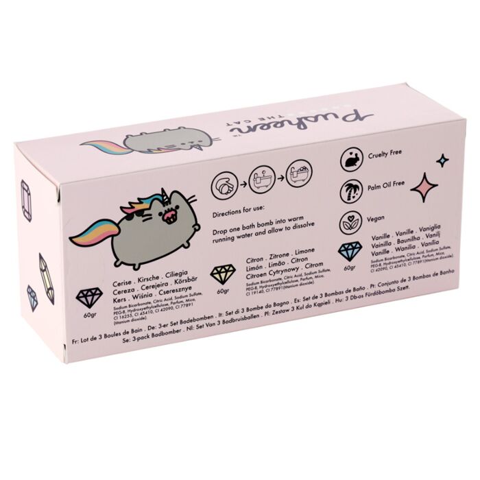 Handmade Bath Bomb Set of 3 - Pusheen the Cat 🇬🇧