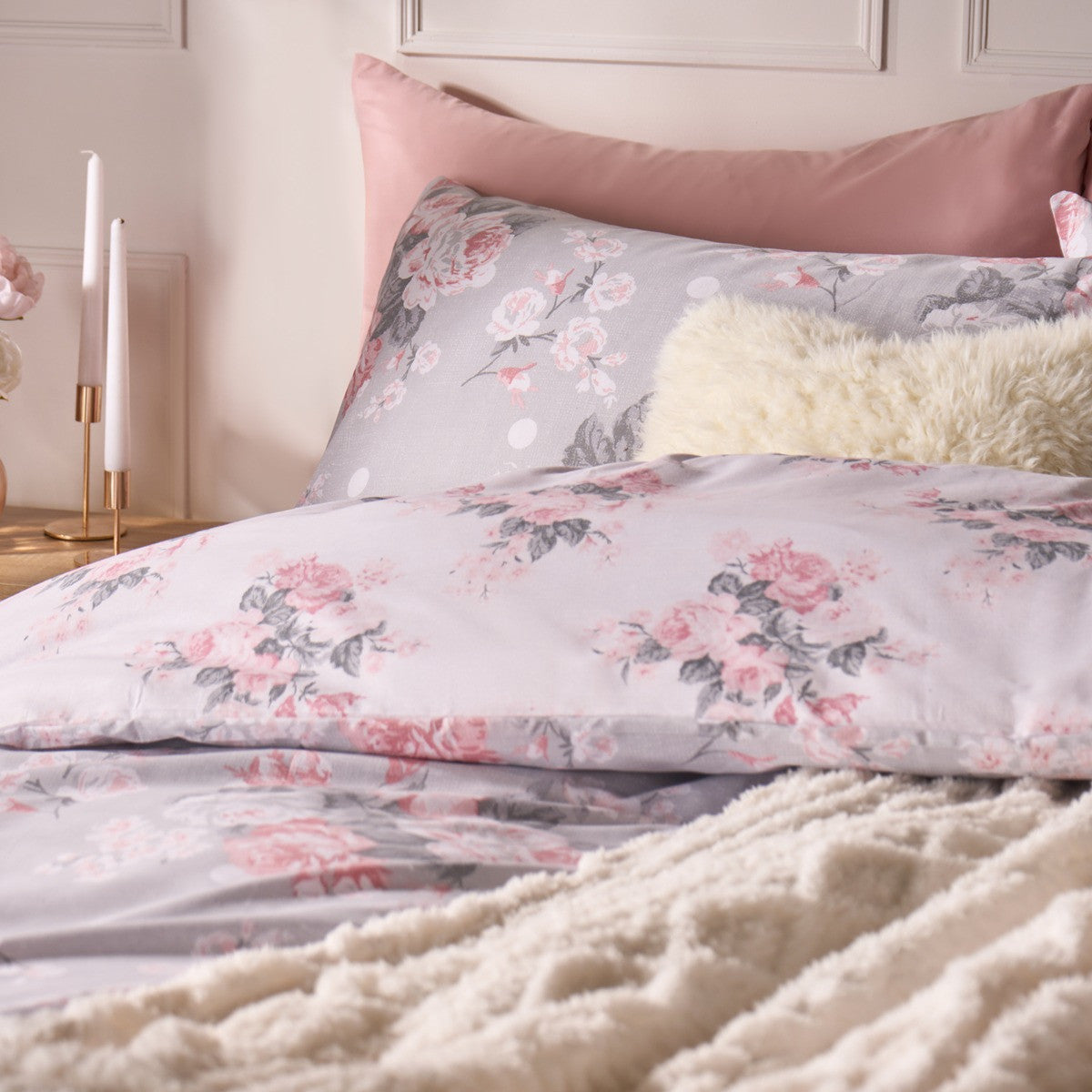 English Rose Duvet Set - Grey 🇬🇧