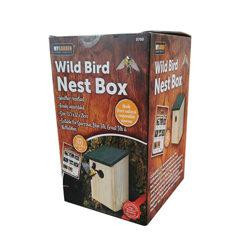 Wooden Bird Nest Box for Garden 21 x 12 x 13.5 cm 🇬🇧
