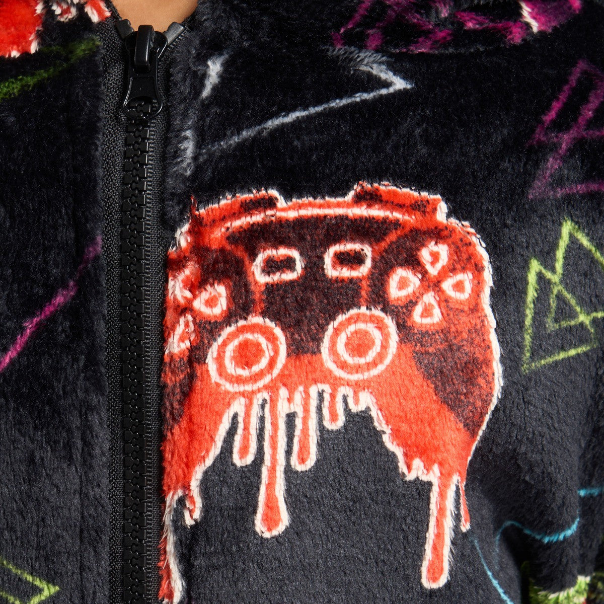Kids Neon Drip Gaming Glow In The Dark Onesie - Black 🇬🇧