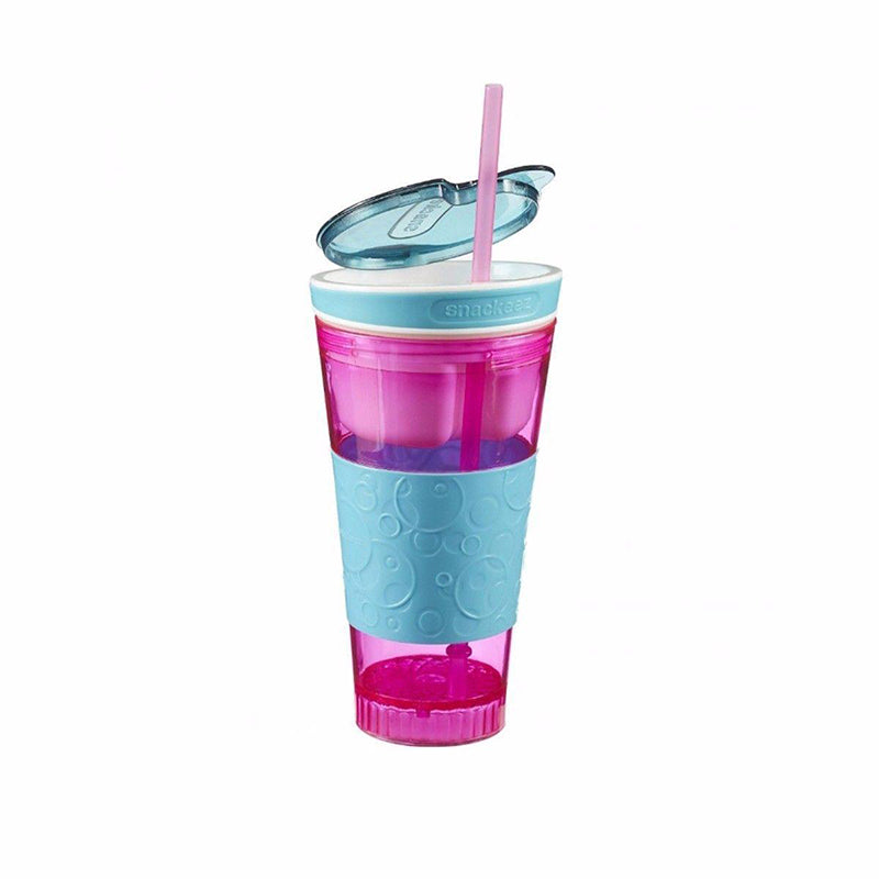2 In 1 Plastic Travel Snack and Drink Cup - Random Colour 🇬🇧