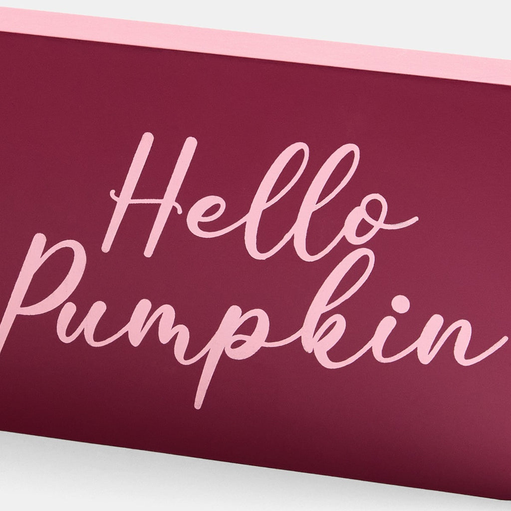 Hello Pumpkin Slogan Ornament - Burgundy 🇬🇧