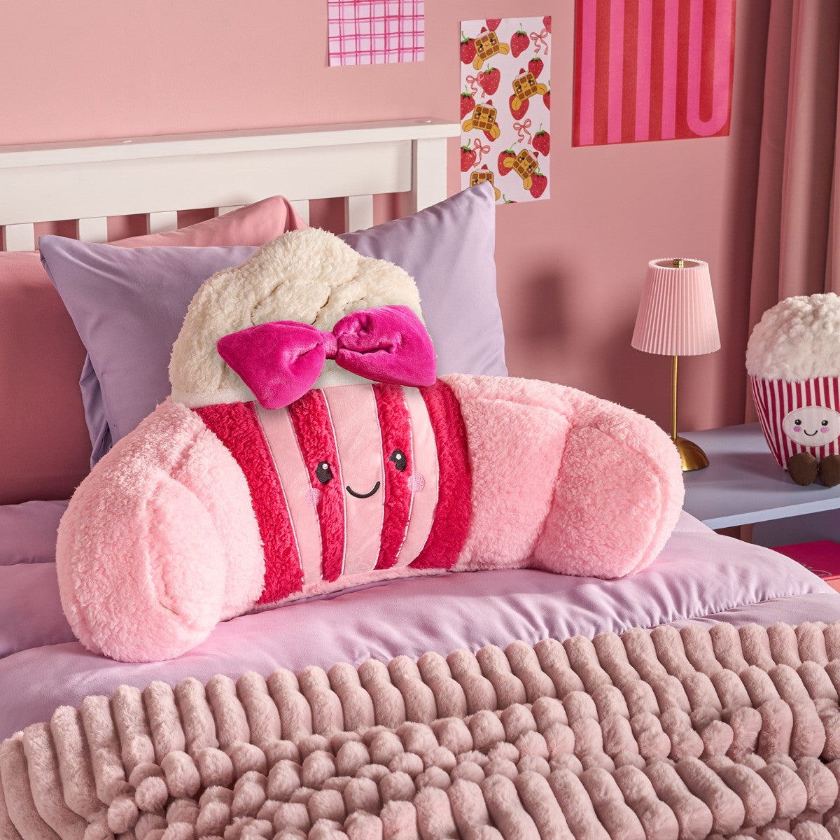 Paisley The Popcorn Cuddle Cushion - Hot Pink 🇬🇧