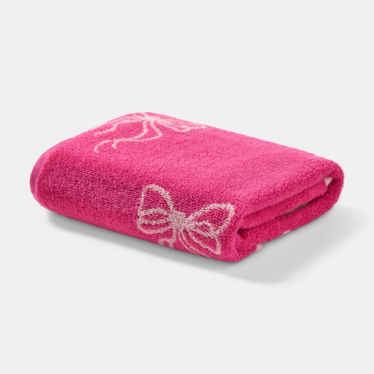100% Cotton Bows Towel - Hot Pink 🇬🇧