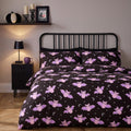 Bat Print Duvet Cover Set - Black 🇬🇧