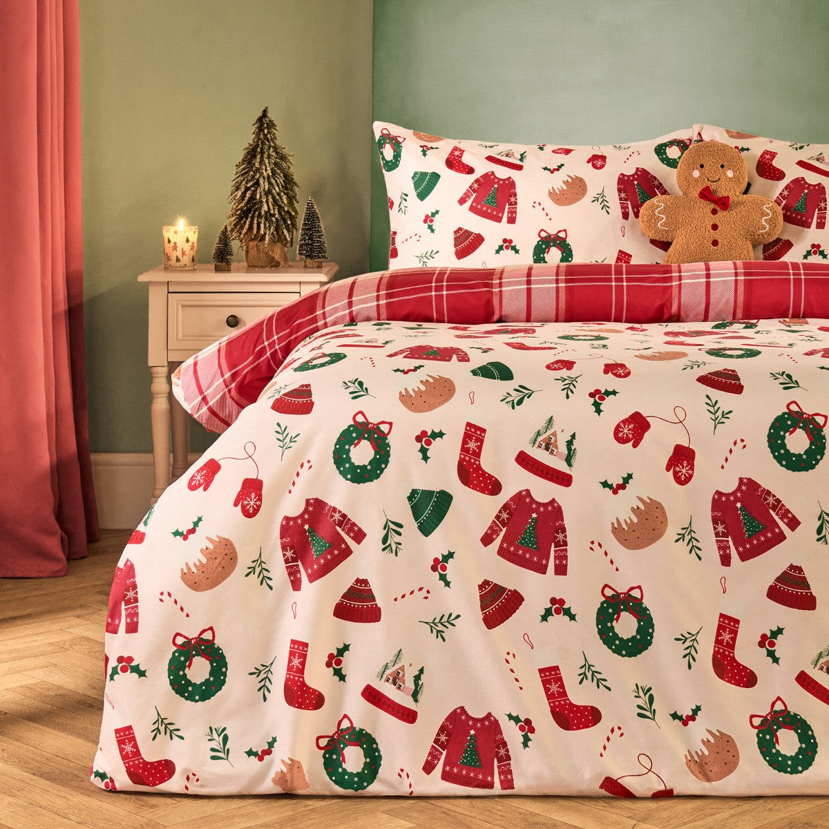 Christmas Novelty Duvet Set - Cream 🇬🇧