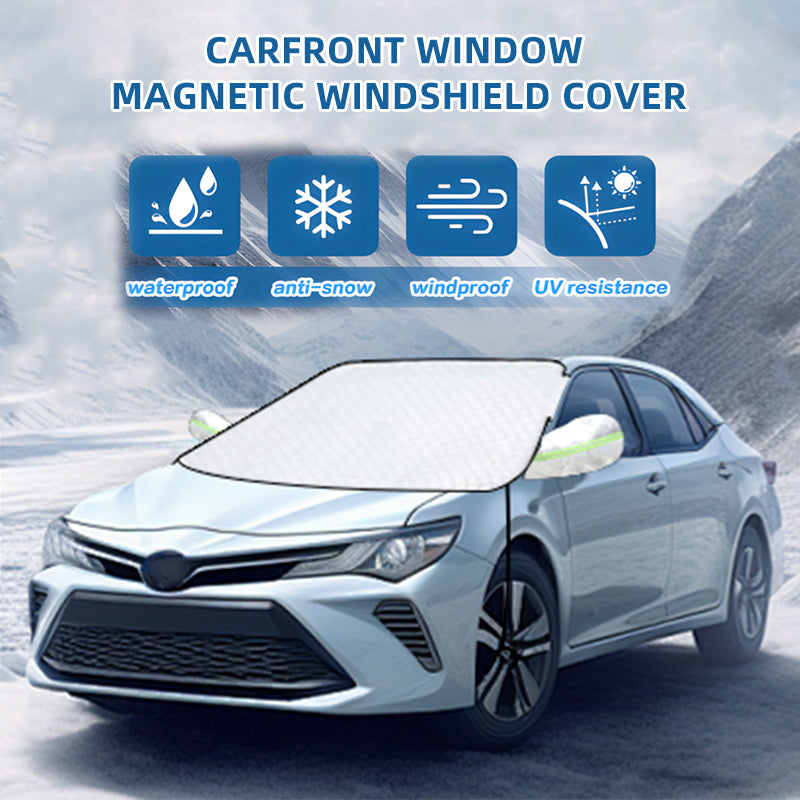Car Windshield Snow Cover Winter Windscreen Covers Windproof Frost and Ice Removal for SUV Truck Sedan Van 65" x 49.6" 🇬🇧