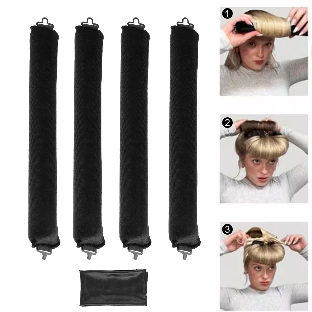 5pcs Overnight Heatless Hair Curler Blowout Rods Heatless Curls Flexi Rods with Silk Scarf for All Hair Types 🇬🇧