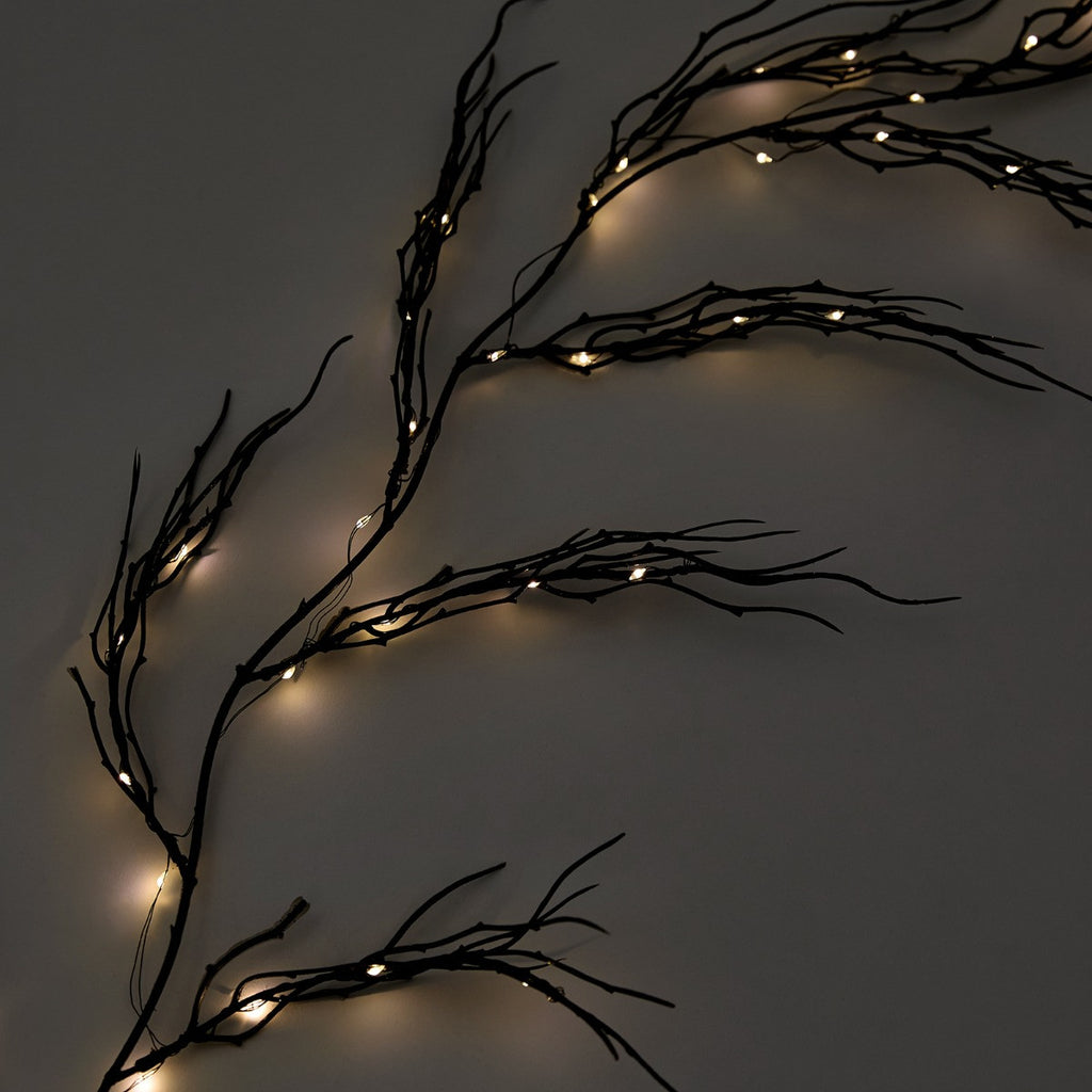 Light Up Branch Garland, Black - 1.8m 🇬🇧