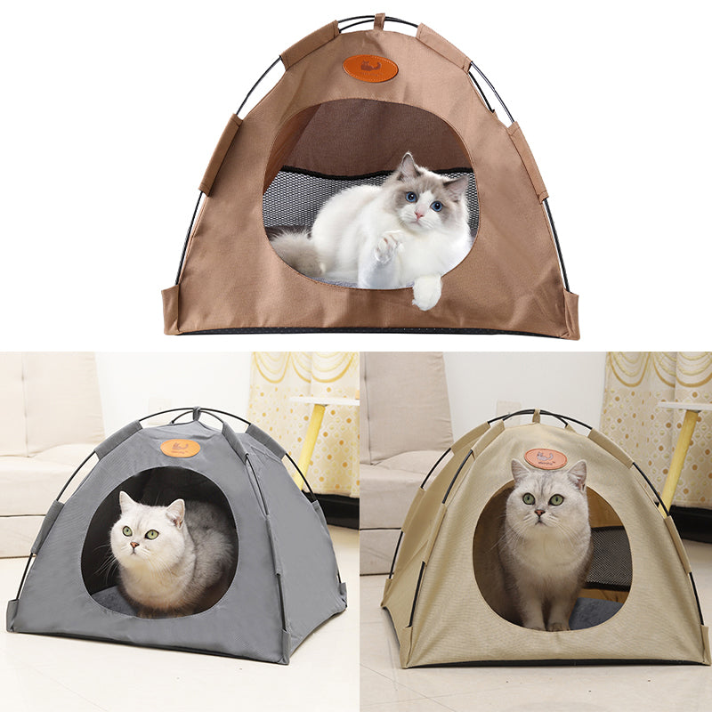 Pet Tent Cat Puppy Play Tent House with Warm Soft Bed Pad 🇬🇧