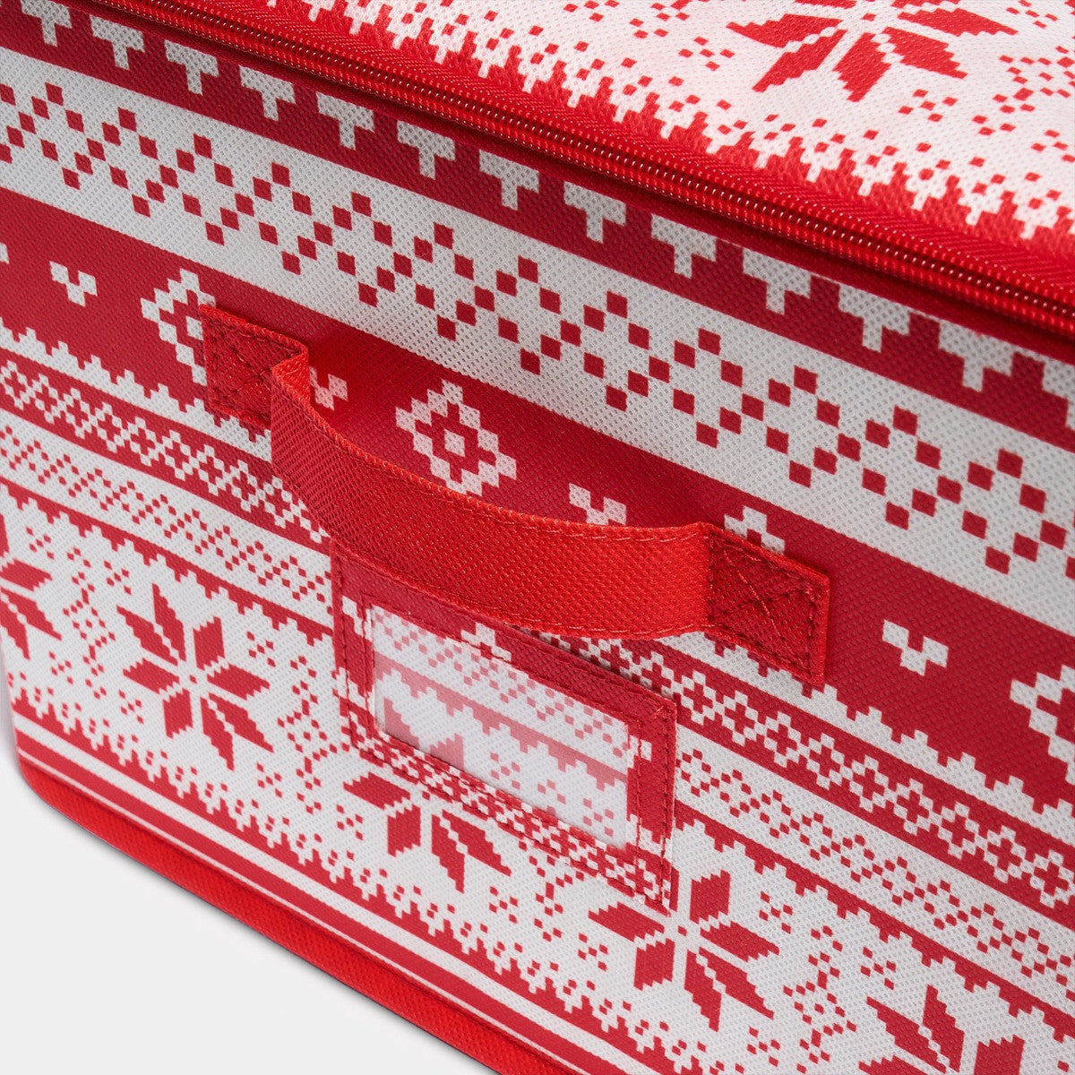 Nordic Print Square Christmas Light Storage Box - Red 🇬🇧