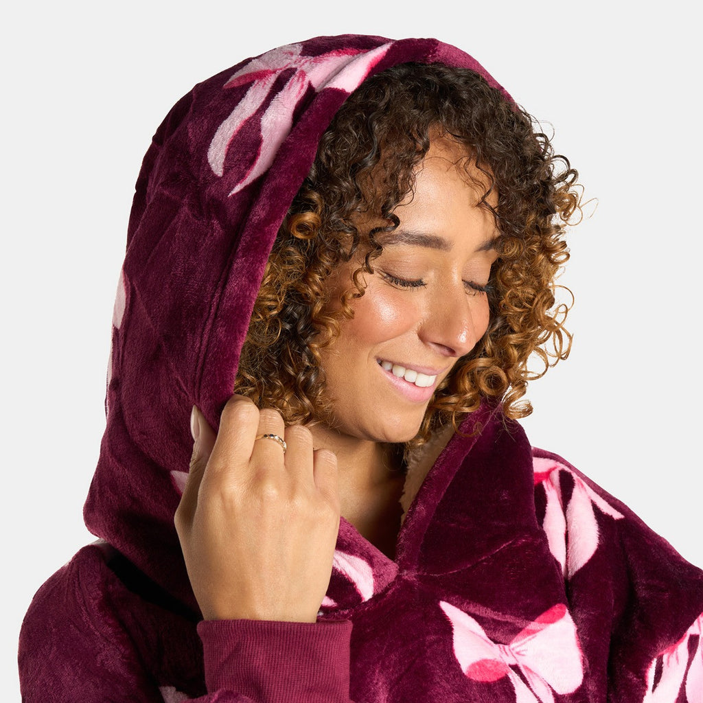 Adults Bow Print Hoodie Blanket 🇬🇧