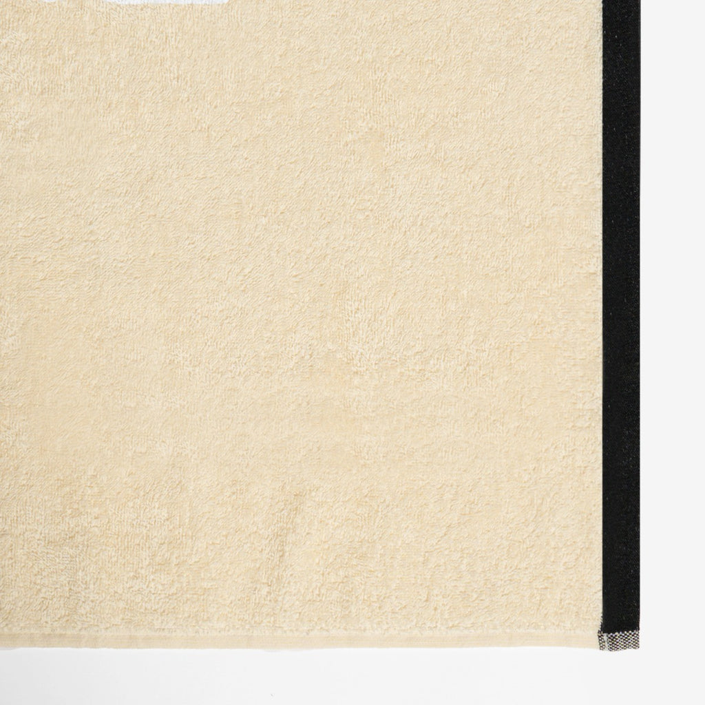 100% Cotton Border Trim Towel - Cream/Black 🇬🇧