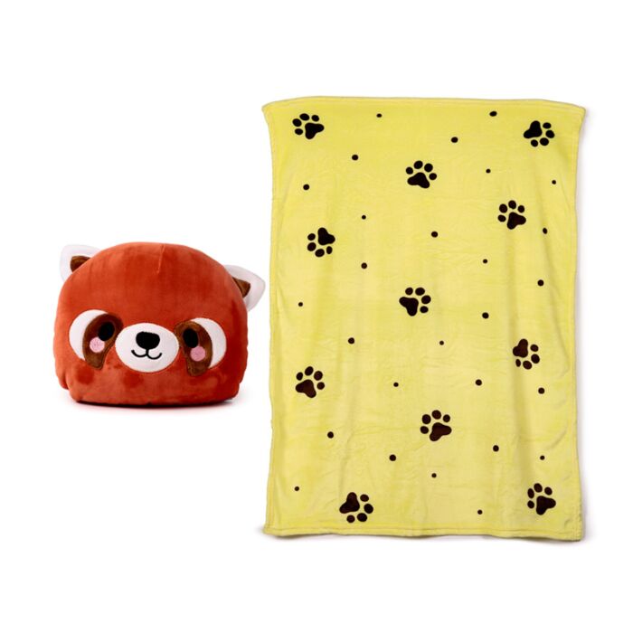 2-in-1 Blankeazzz Plush Toy & Travel Blanket - Adoramals Ru the Red Panda 🇬🇧