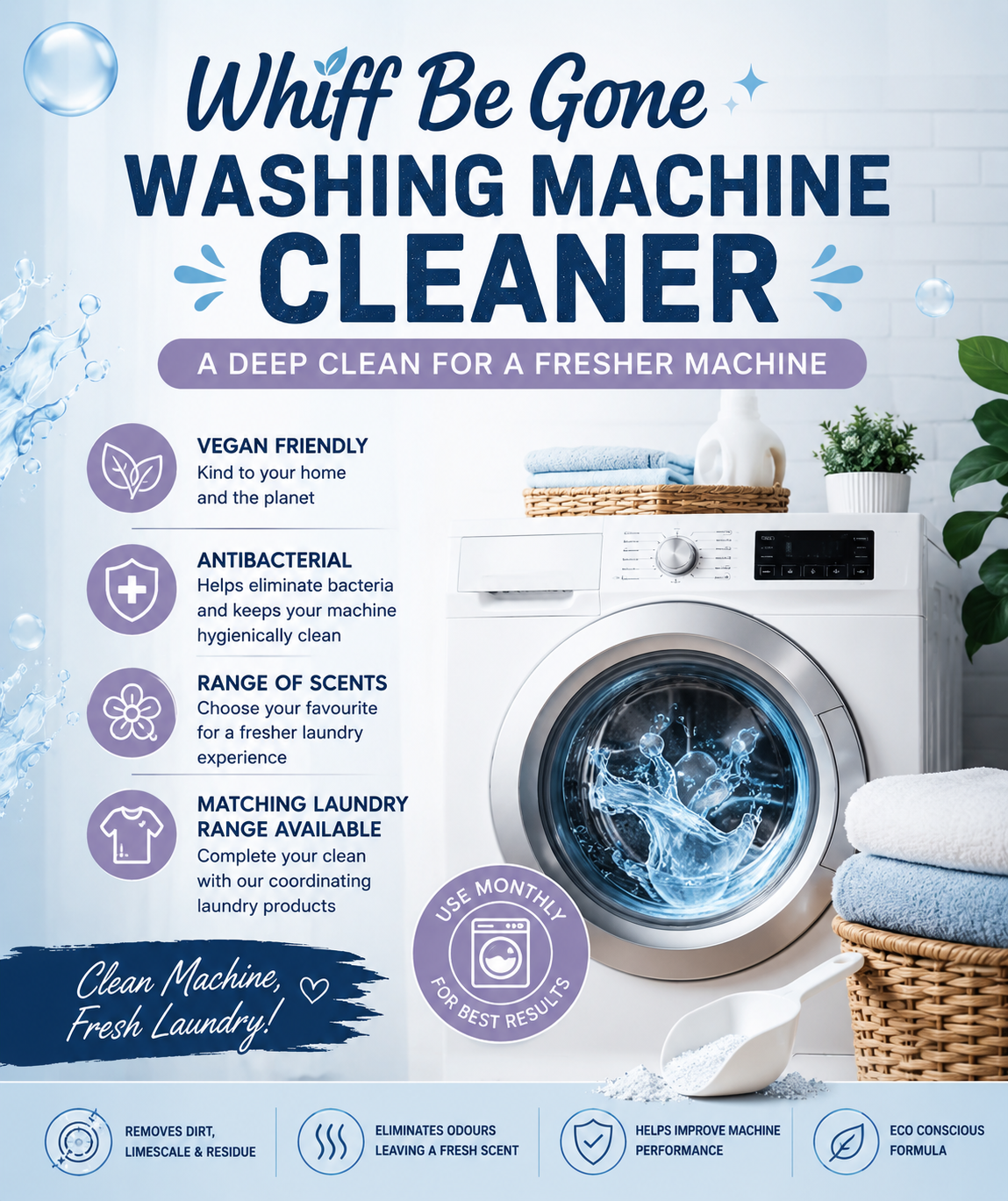 Whiff Be Gone Washing Machine Cleaner 🇬🇧