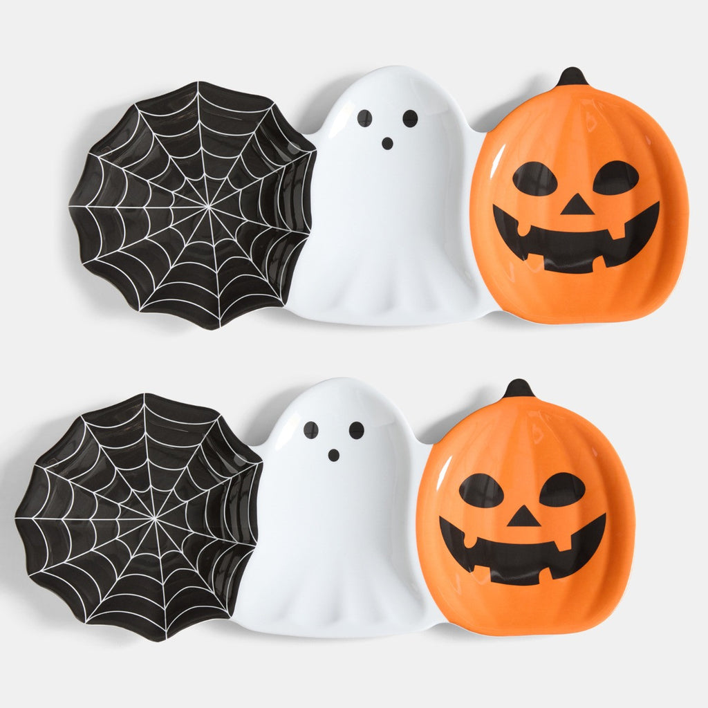 2 Pack Halloween Trio Serving Platters - Black/White 🇬🇧