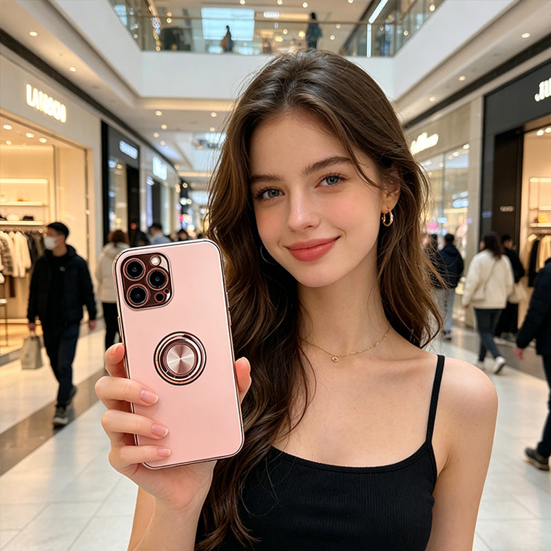 3Pack Electroplated Case for iPhone 12 Pro 6.1-Inch with Invisible Ring Stand Shockproof Rose Gold 🇬🇧