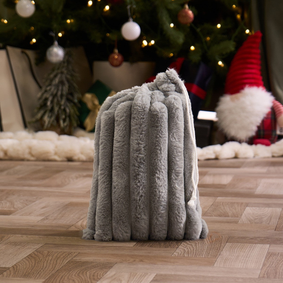Ribbed Hot Water Bottle Gift Set - Grey 🇬🇧